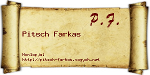 Pitsch Farkas névjegykártya